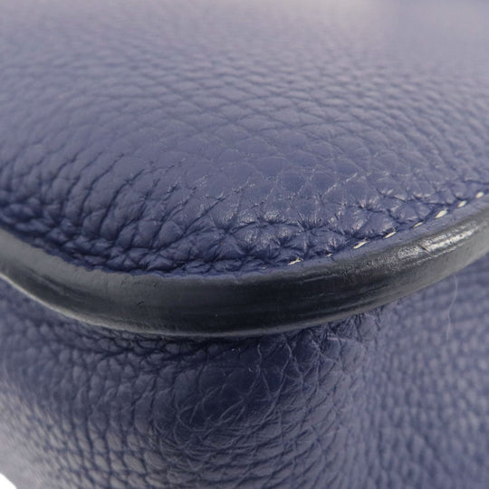 HERMES Shoulder Bag Taurillon Clemence Navy Arzan 31 Navy Gold Metal Women Used Authentic