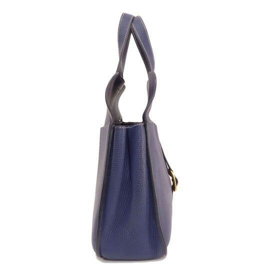 HERMES Shoulder Bag Taurillon Clemence Navy Arzan 31 Navy Gold Metal Women Used Authentic