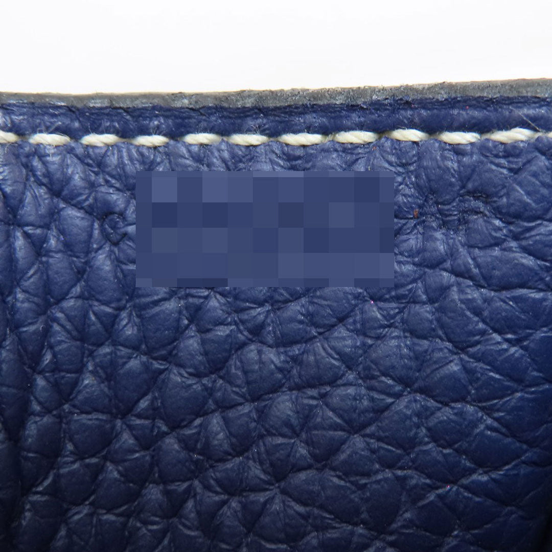 HERMES Shoulder Bag Taurillon Clemence Navy Arzan 31 Navy Gold Metal Women Used Authentic