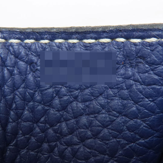 HERMES Shoulder Bag Taurillon Clemence Navy Arzan 31 Navy Gold Metal Women Used Authentic