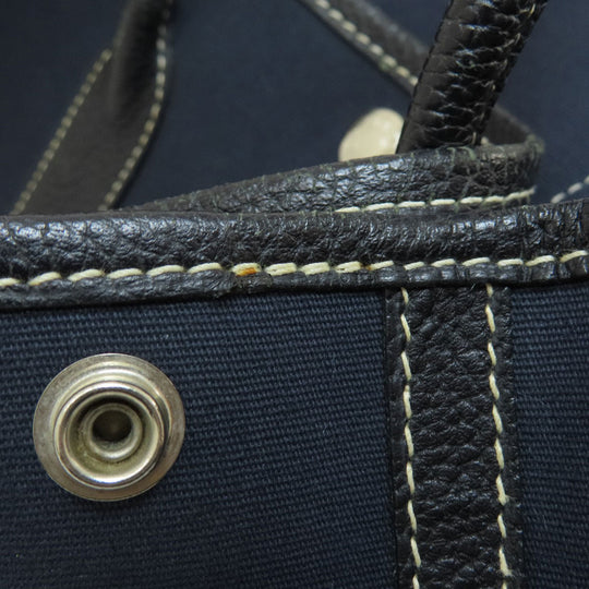 HERMES Tote Bag Towar Officche Navy Garden Party TPM Navy SilverMetal