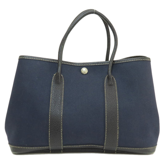 HERMES Tote Bag Towar Officche Navy Garden Party TPM Navy SilverMetal