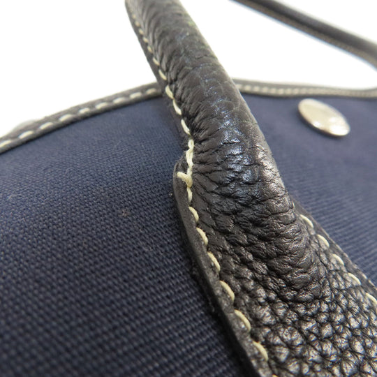 HERMES Tote Bag Towar Officche Navy Garden Party TPM Navy SilverMetal
