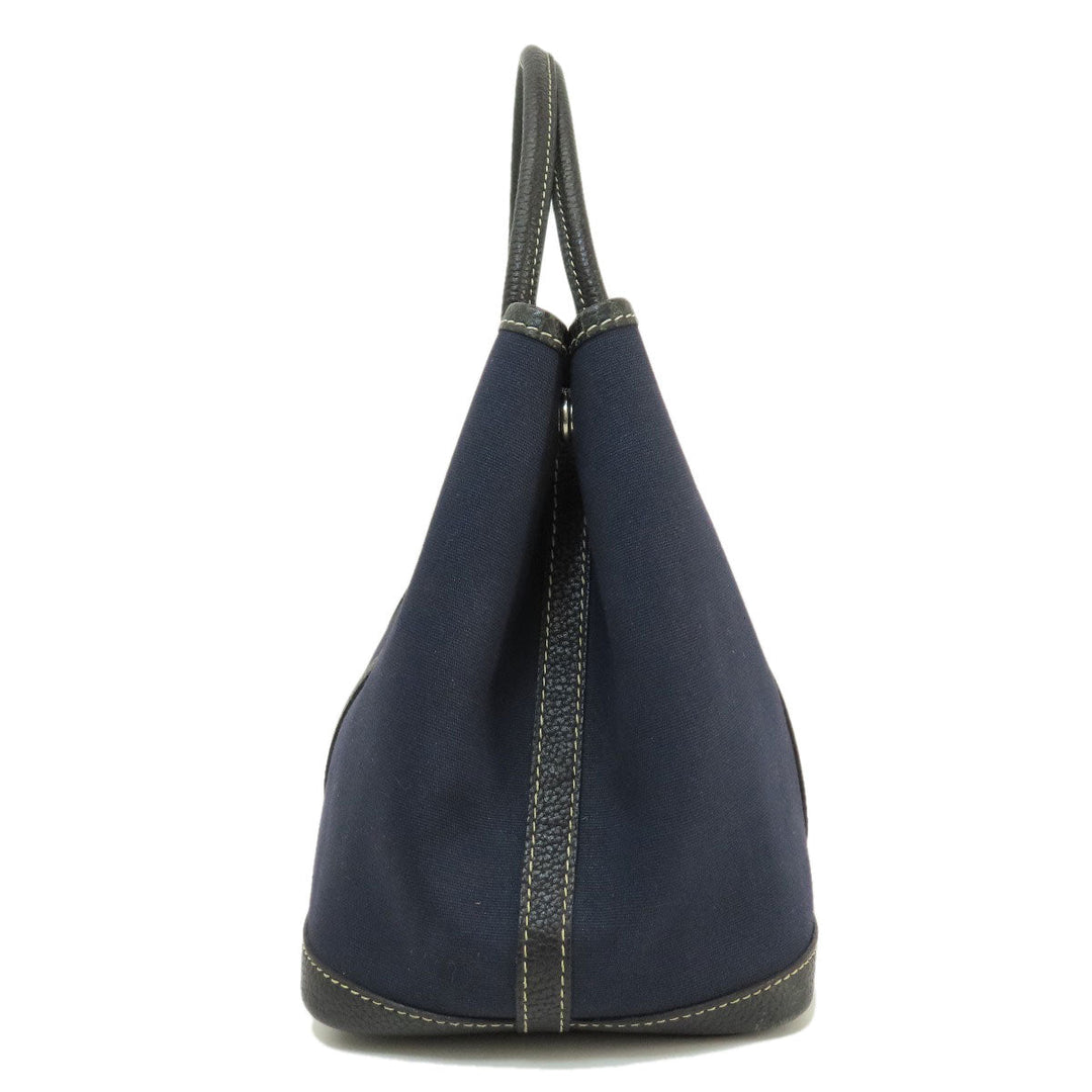 HERMES Tote Bag Towar Officche Navy Garden Party TPM Navy SilverMetal