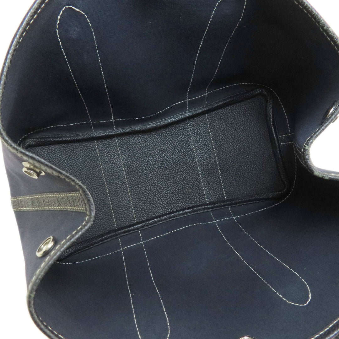 HERMES Tote Bag Towar Officche Navy Garden Party TPM Navy SilverMetal