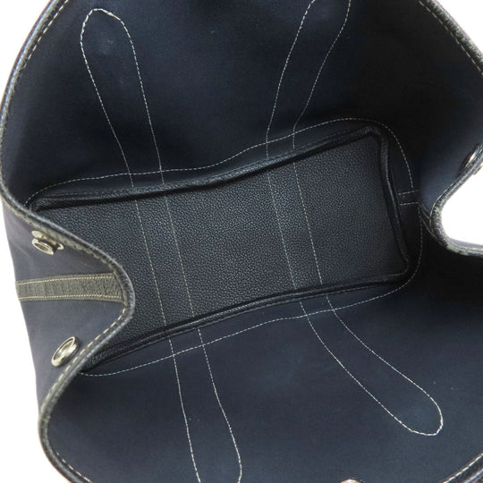 HERMES Tote Bag Towar Officche Navy Garden Party TPM Navy SilverMetal