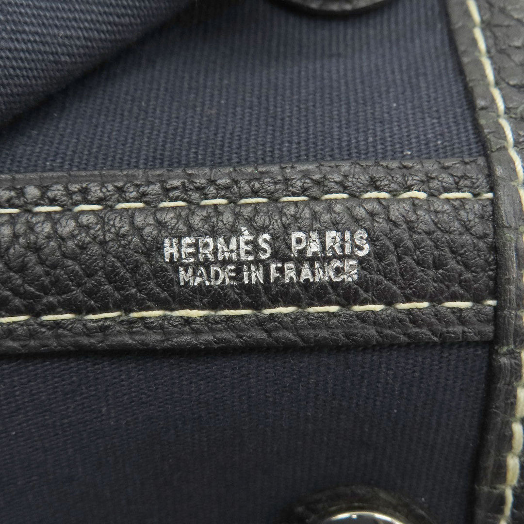 HERMES Tote Bag Towar Officche Navy Garden Party TPM Navy SilverMetal