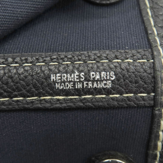HERMES Tote Bag Towar Officche Navy Garden Party TPM Navy SilverMetal