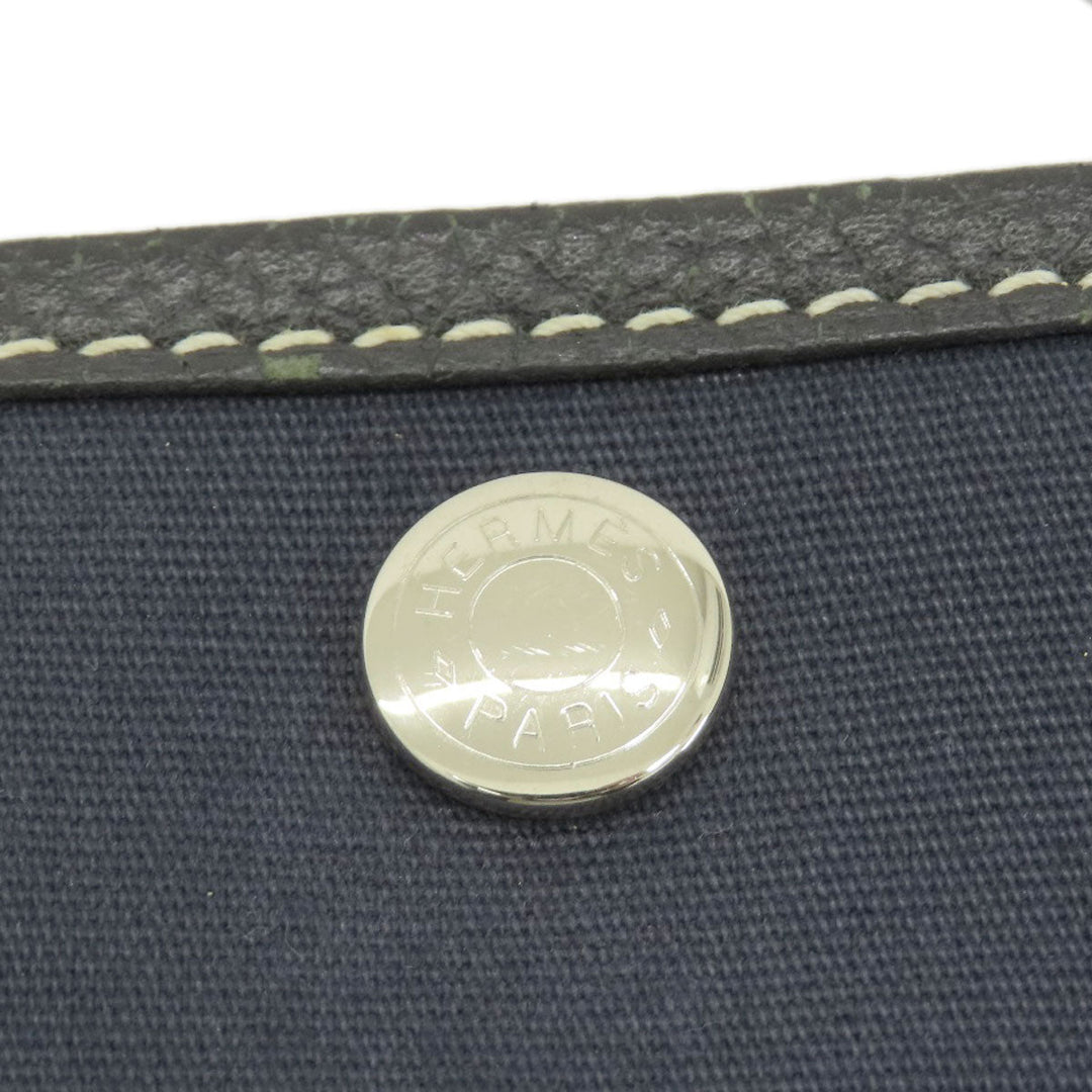 HERMES Tote Bag Towar Officche Navy Garden Party TPM Navy SilverMetal