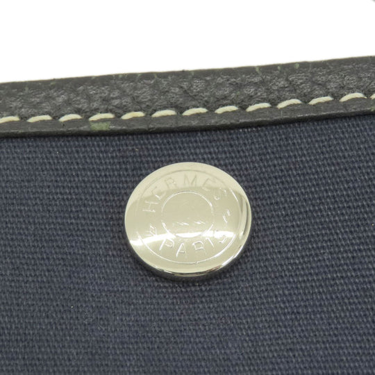 HERMES Tote Bag Towar Officche Navy Garden Party TPM Navy SilverMetal
