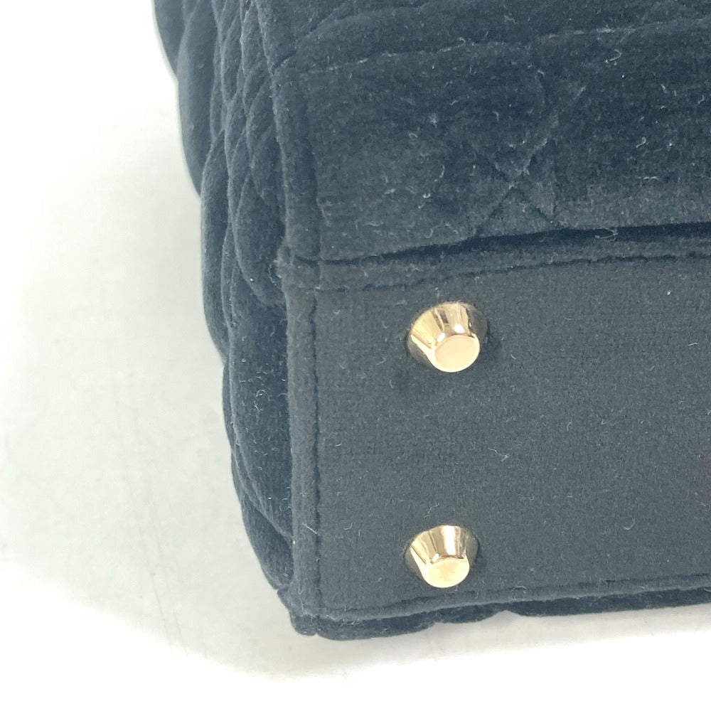 Dior Handbag Velor / leather black LADY DIOR Chain Lady Dior Cannage Mini Women Used Authentic