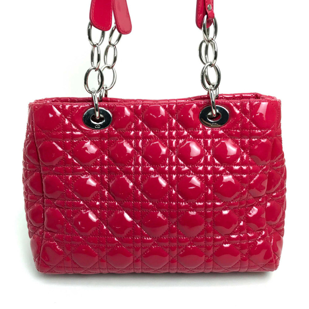 Dior Handbag M0955PVR Patent leather Pink type Cannage Soft Enamel Lady Dior Women Used Authentic