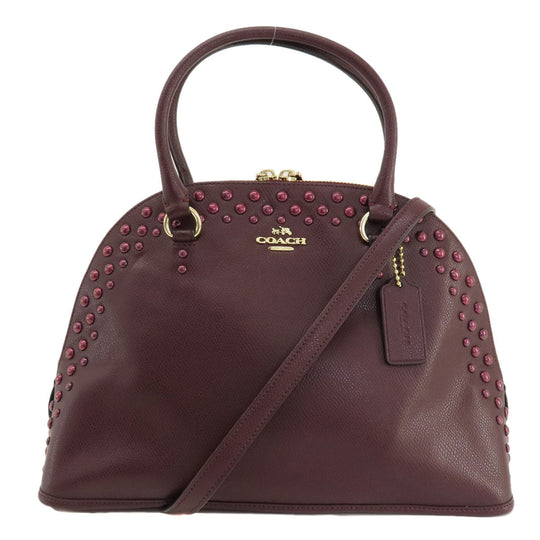 COACH Handbag F35216 leather wine-red 2WAY
