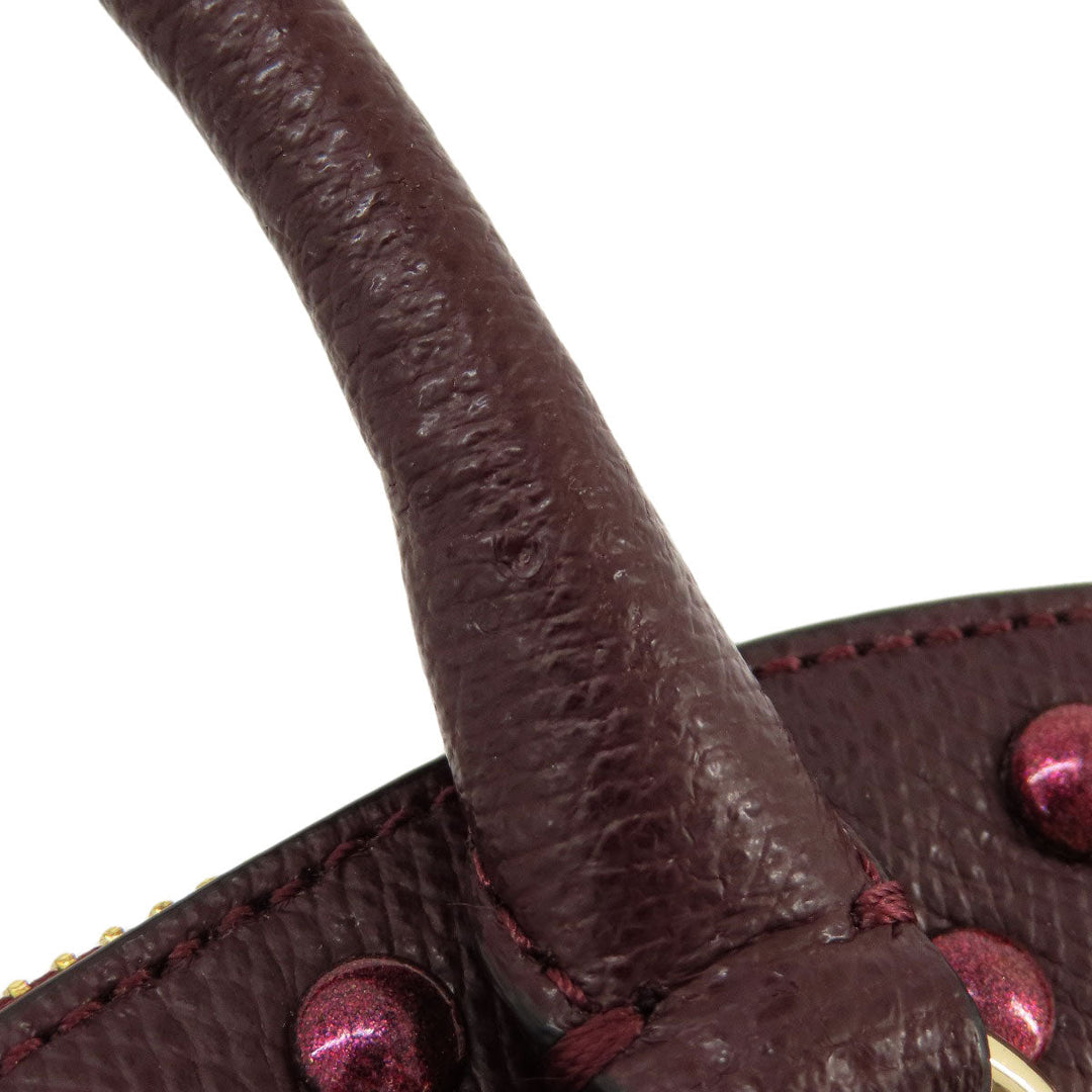 COACH Handbag F35216 leather wine-red 2WAY