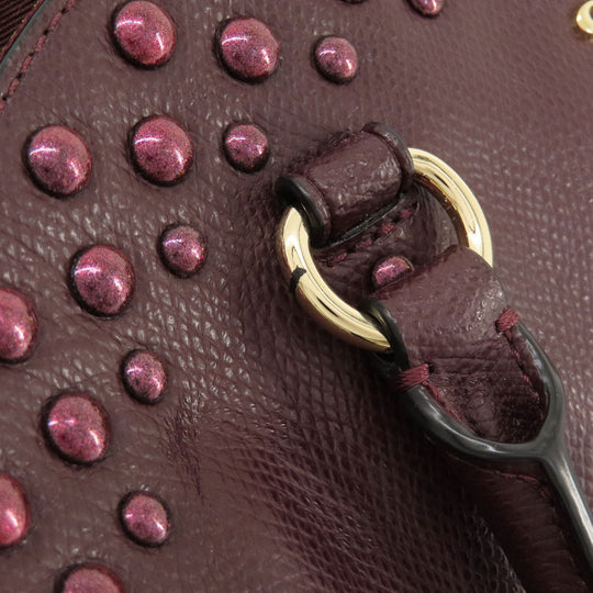 COACH Handbag F35216 leather wine-red 2WAY