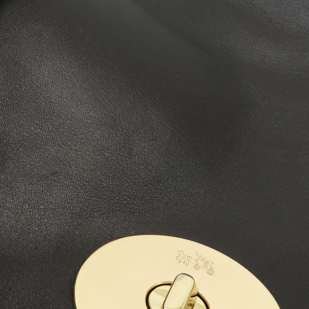 COACH Shoulder Bag 34998 leather black one belt studs 2WAY