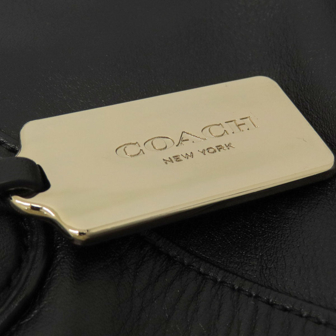 COACH Shoulder Bag 34998 leather black one belt studs 2WAY