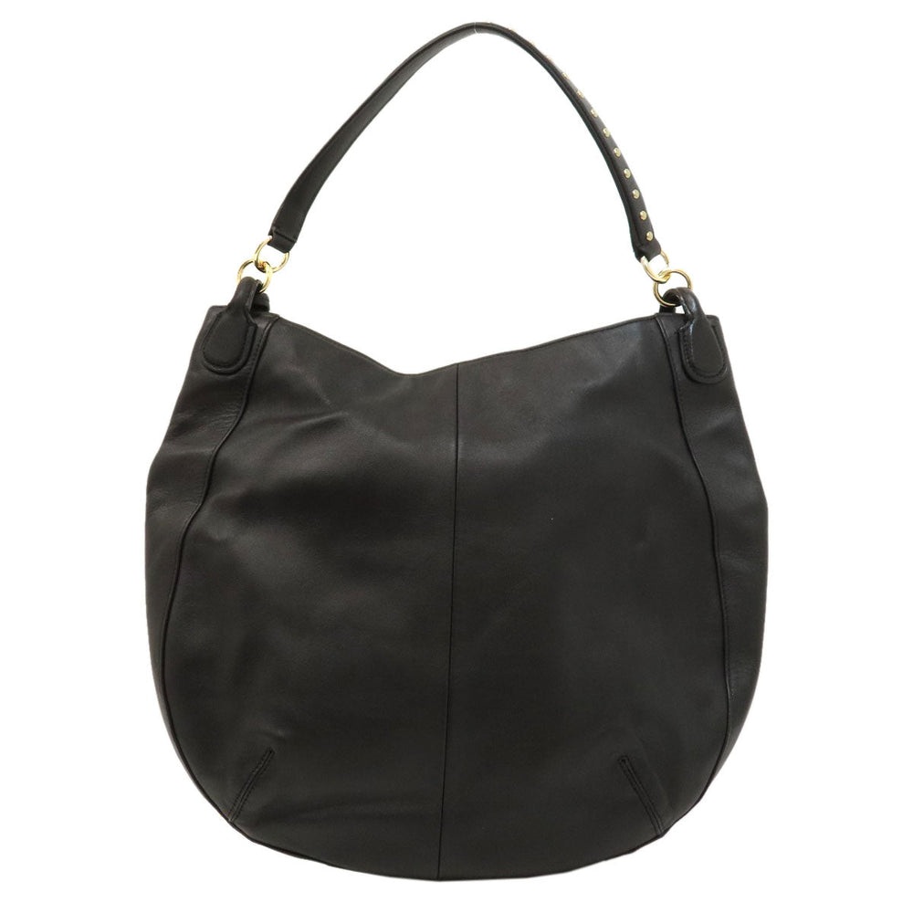 COACH Shoulder Bag 34998 leather black one belt studs 2WAY