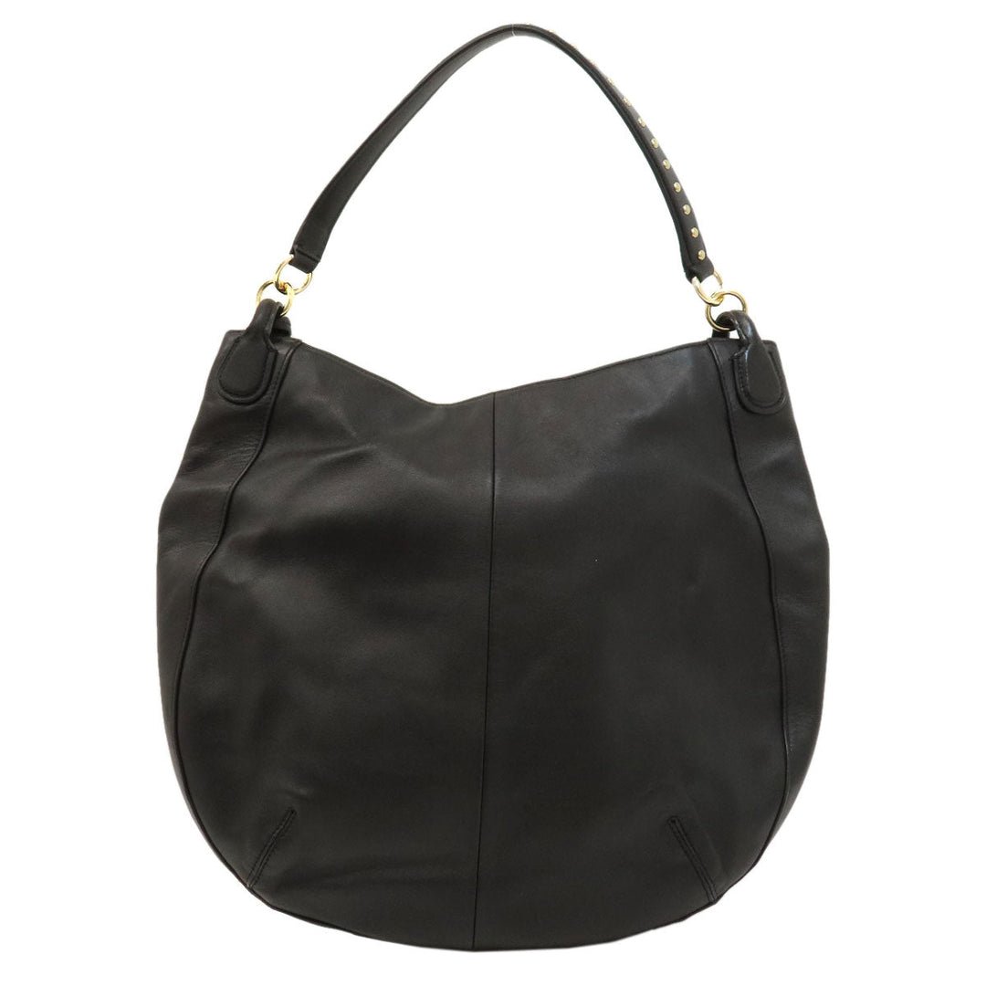 COACH Shoulder Bag 34998 leather black one belt studs 2WAY