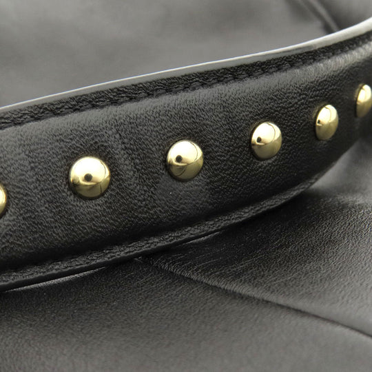 COACH Shoulder Bag 34998 leather black one belt studs 2WAY