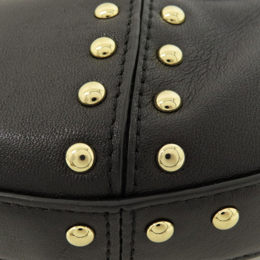 COACH Shoulder Bag 34998 leather black one belt studs 2WAY