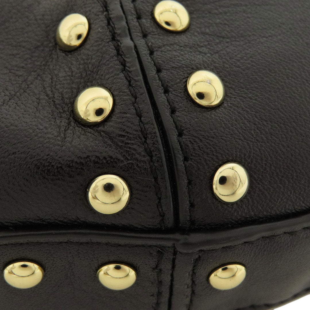 COACH Shoulder Bag 34998 leather black one belt studs 2WAY