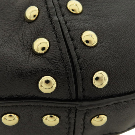 COACH Shoulder Bag 34998 leather black one belt studs 2WAY