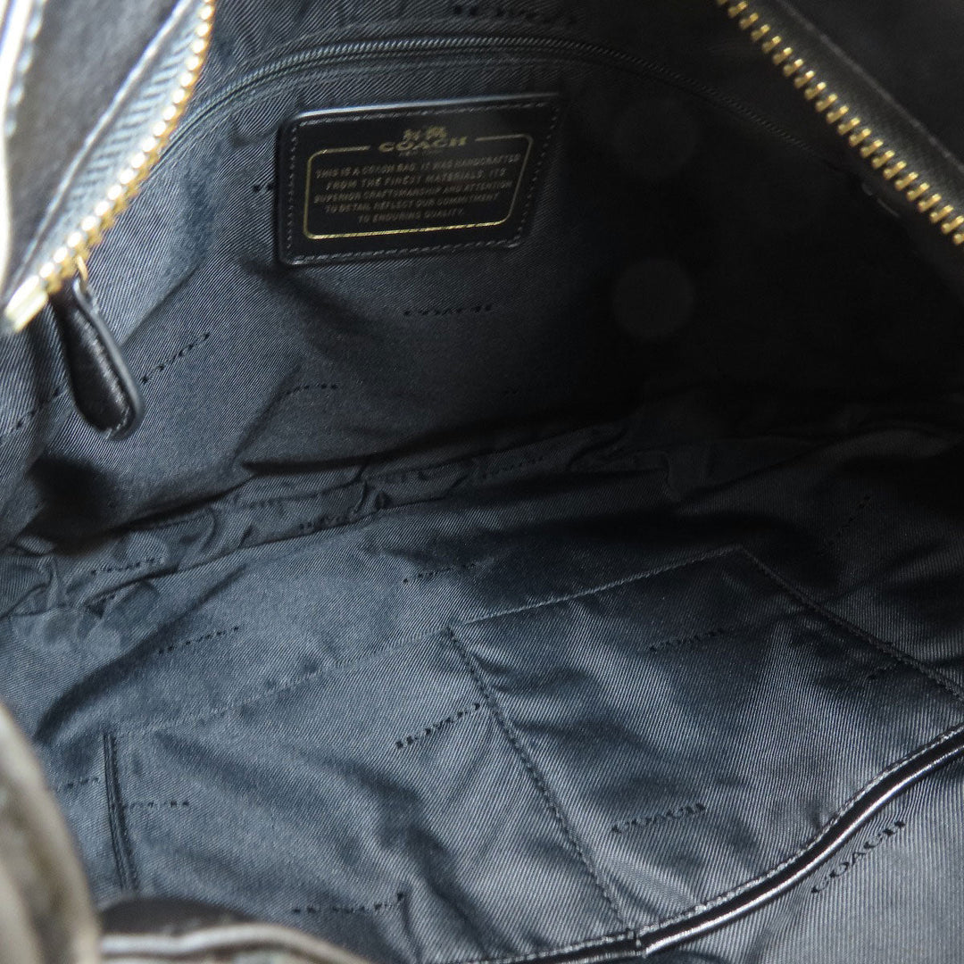 COACH Shoulder Bag 34998 leather black one belt studs 2WAY