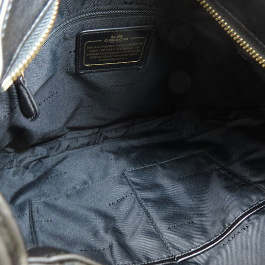 COACH Shoulder Bag 34998 leather black one belt studs 2WAY