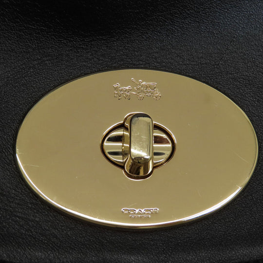 COACH Shoulder Bag 34998 leather black one belt studs 2WAY