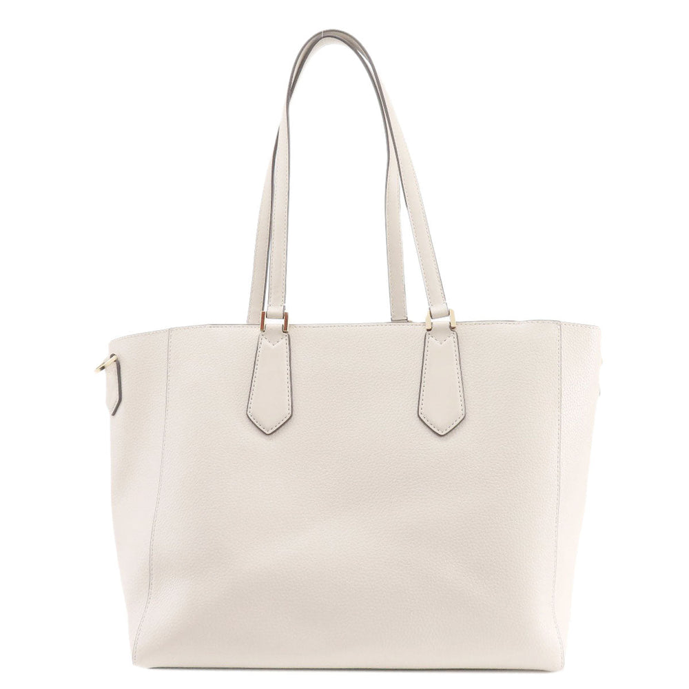 MICHAEL KORS Tote Bag leather white logo Women Used Authentic