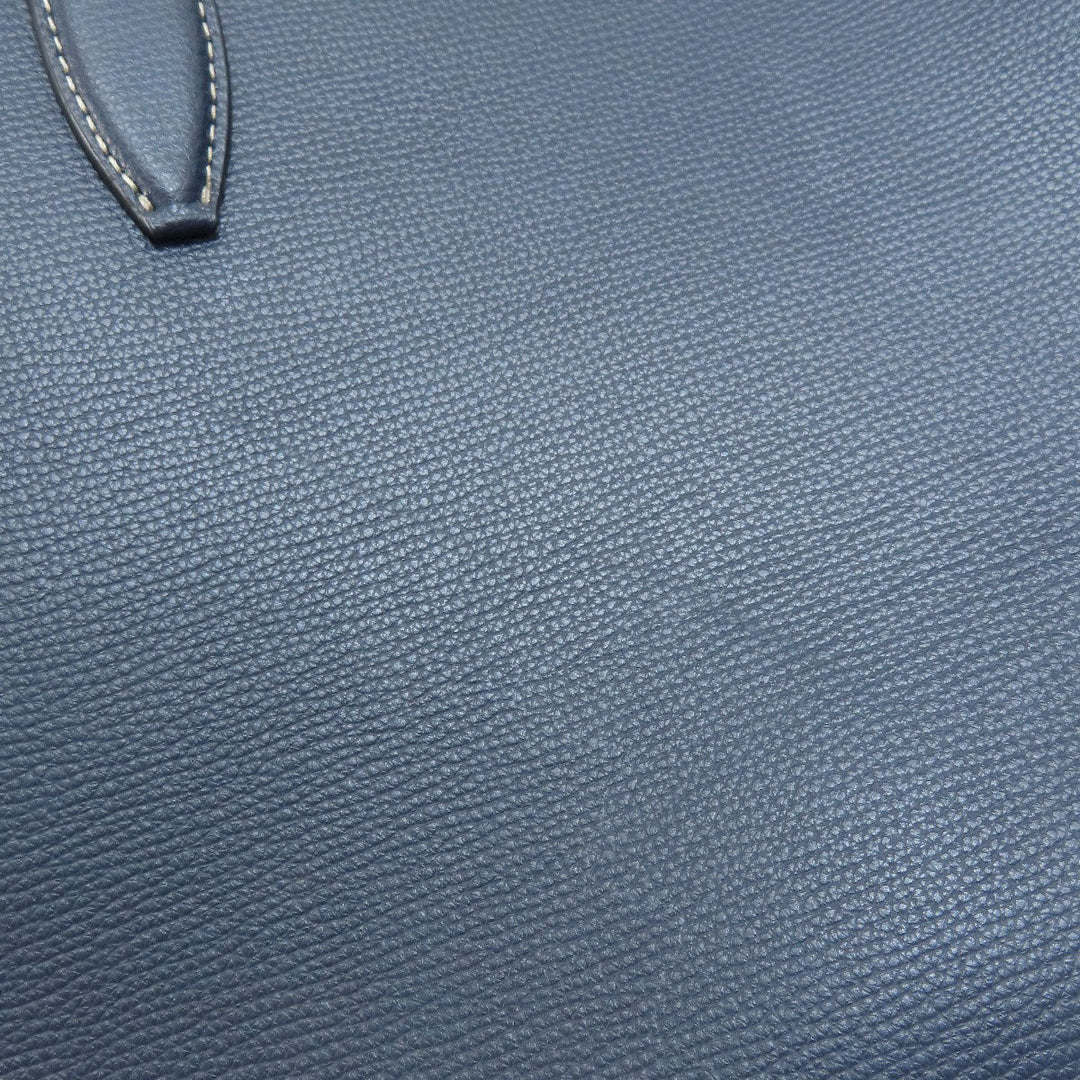 Kate Spade Tote Bag leather Navy logo Women Used Authentic
