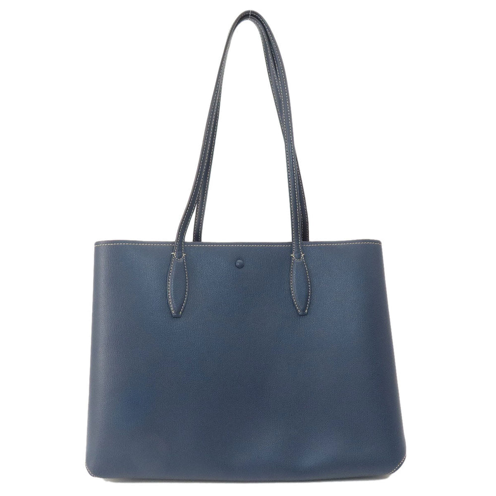 Kate Spade Tote Bag leather Navy logo Women Used Authentic