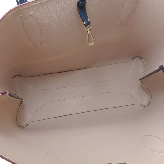 Kate Spade Tote Bag leather Navy logo Women Used Authentic