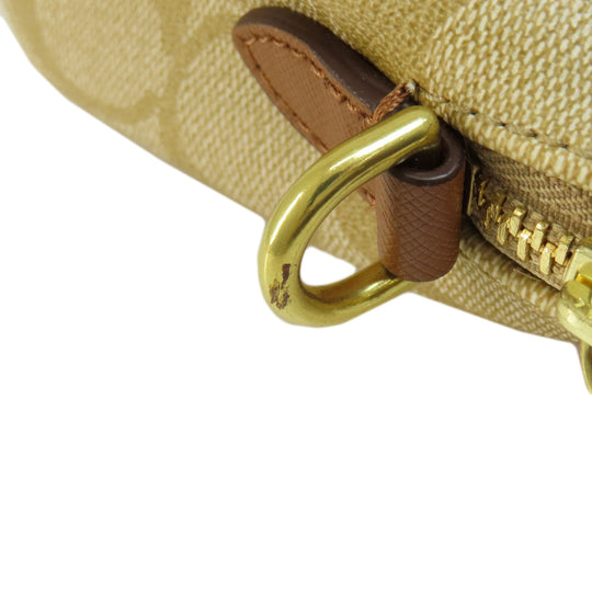 COACH Handbag PVC, Leather beige Signature 2WAY Women Used Authentic