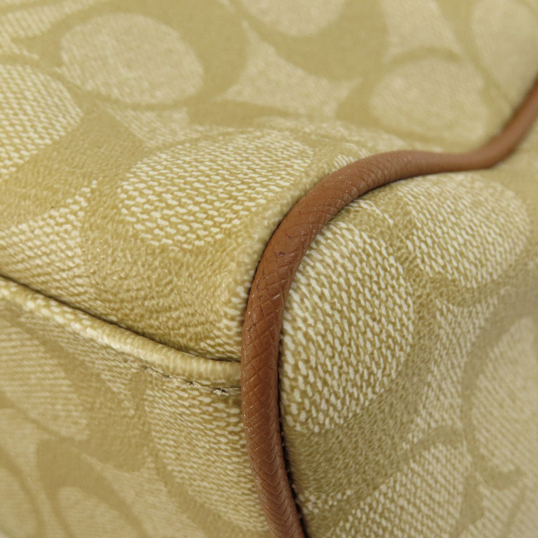 COACH Handbag PVC, Leather beige Signature 2WAY Women Used Authentic