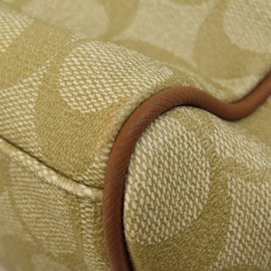 COACH Handbag PVC, Leather beige Signature 2WAY Women Used Authentic