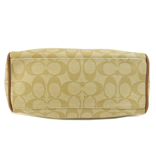 COACH Handbag PVC, Leather beige Signature 2WAY Women Used Authentic