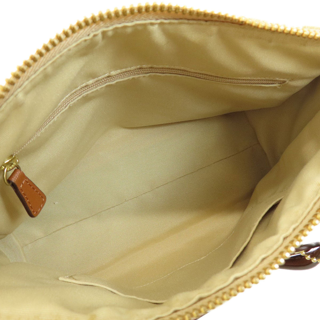 COACH Handbag PVC, Leather beige Signature 2WAY Women Used Authentic