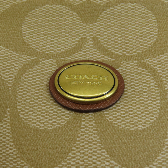 COACH Handbag PVC, Leather beige Signature 2WAY Women Used Authentic