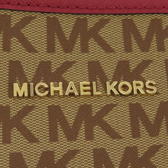 MICHAEL KORS Tote Bag PVC Brown logo reversible Women Used Authentic
