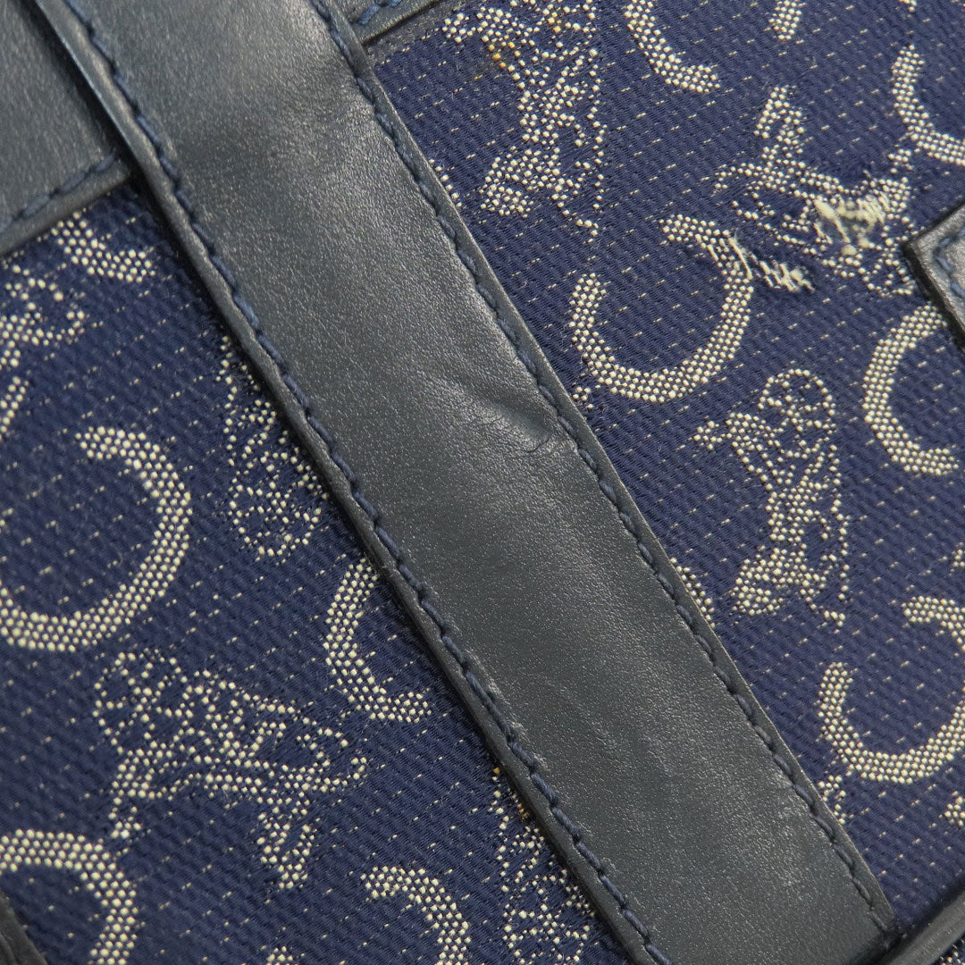 CELINE Boston Duffel bag canvas Navy C saluki Women(Unisex) Used Authentic