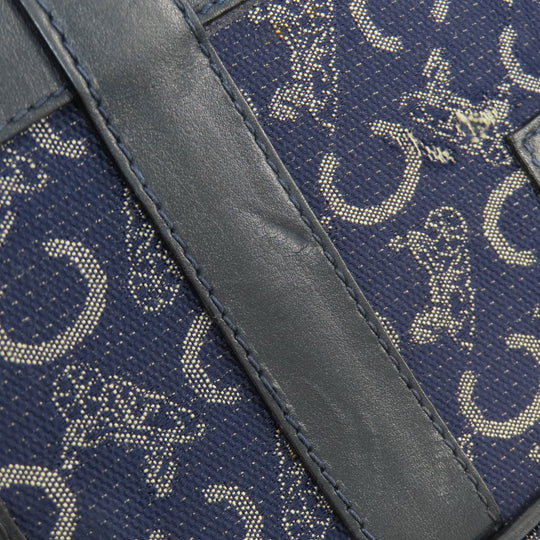 CELINE Boston Duffel bag canvas Navy C saluki Women(Unisex) Used Authentic