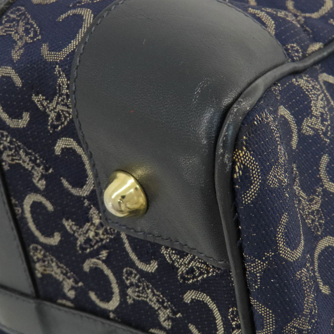 CELINE Boston Duffel bag canvas Navy C saluki Women(Unisex) Used Authentic
