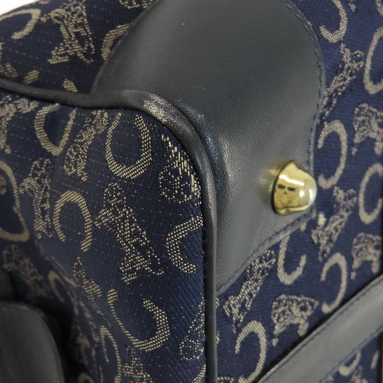 CELINE Boston Duffel bag canvas Navy C saluki Women(Unisex) Used Authentic