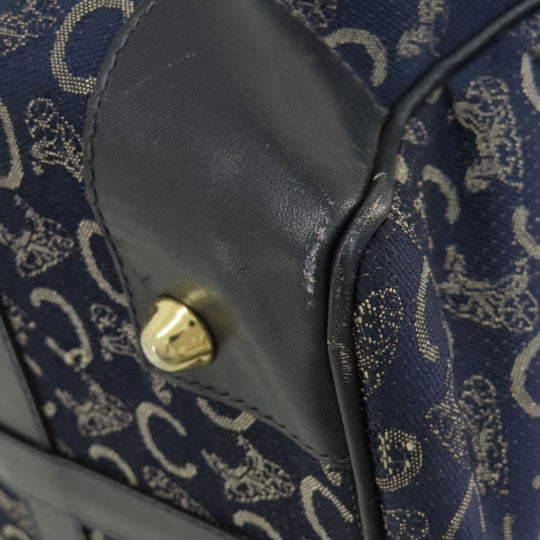 CELINE Boston Duffel bag canvas Navy C saluki Women(Unisex) Used Authentic