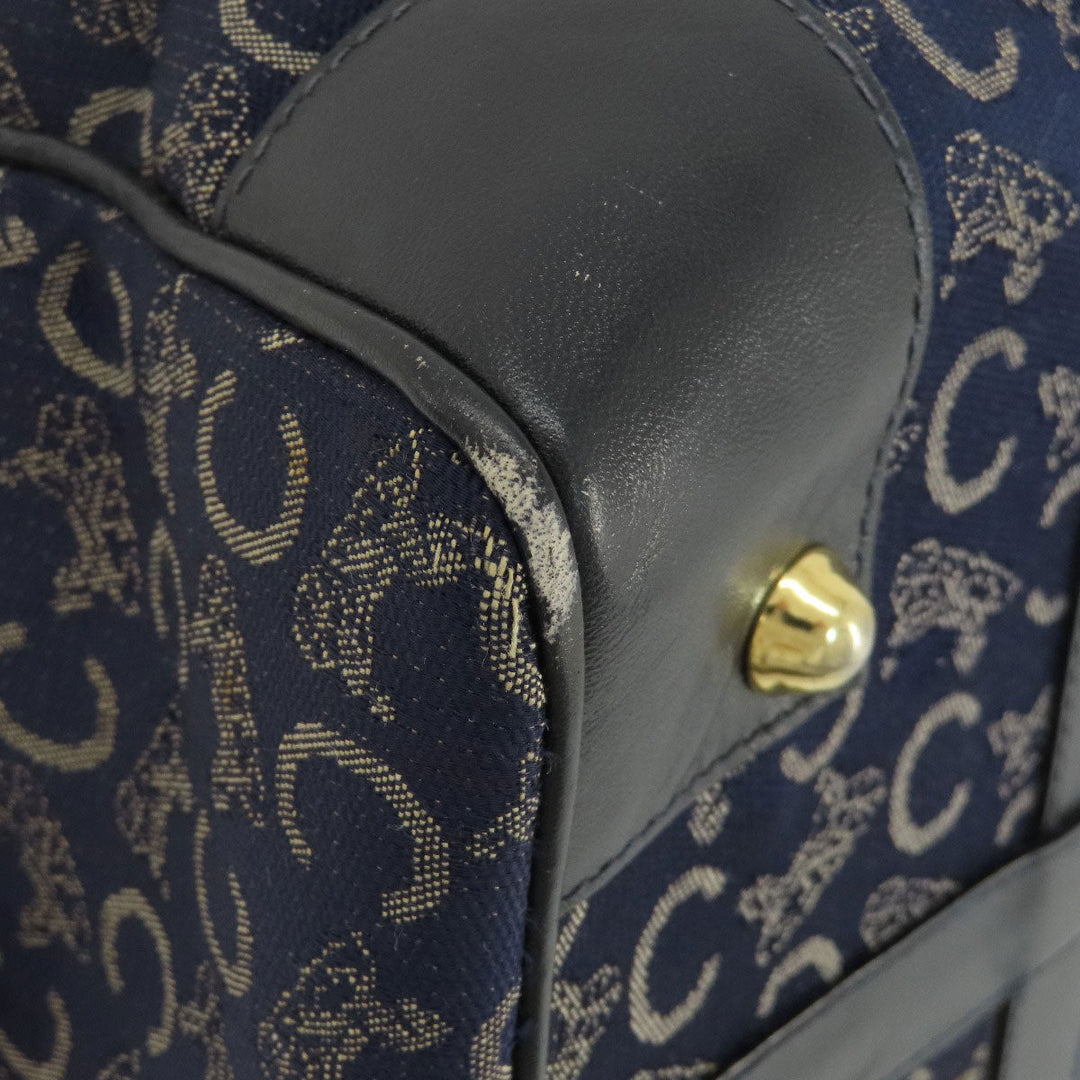 CELINE Boston Duffel bag canvas Navy C saluki Women(Unisex) Used Authentic
