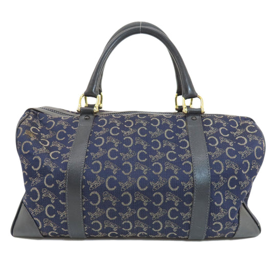 CELINE Boston Duffel bag canvas Navy C saluki Women(Unisex) Used Authentic