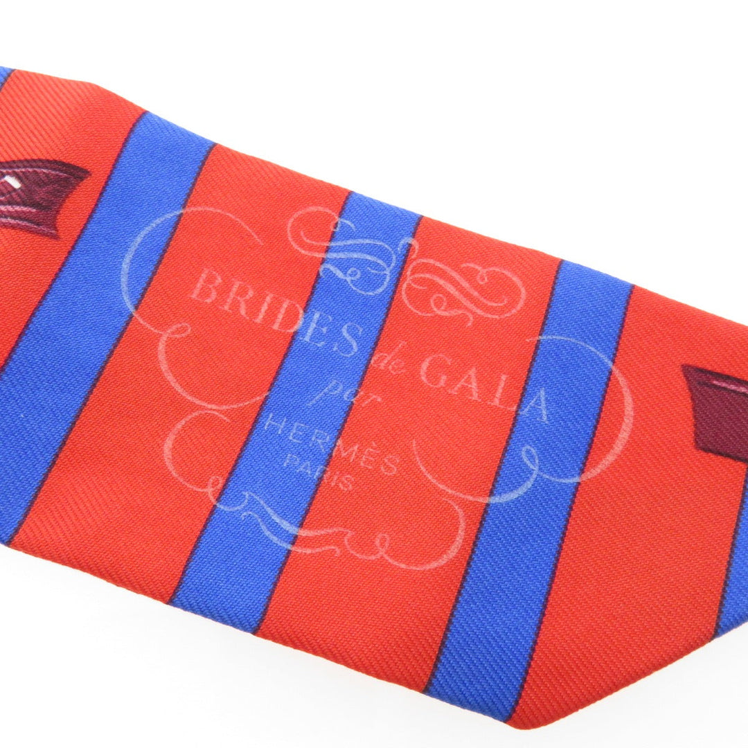 HERMES scarf silk Red Twilly Women Used Authentic