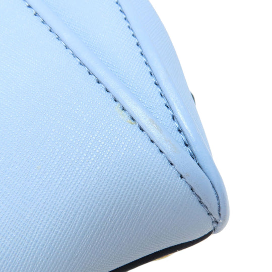 MICHAEL KORS Handbag leather blue logoMetal 2WAY